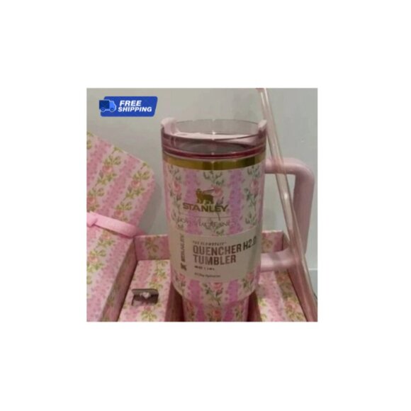 Branded Other - Stanley X Tumbler Love Shack Fancy 40oz Holiday Rosa Beaux Blue Gift Box Cup